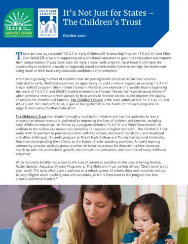 It’s Not Just for States – The Children’s Trust — Early Years